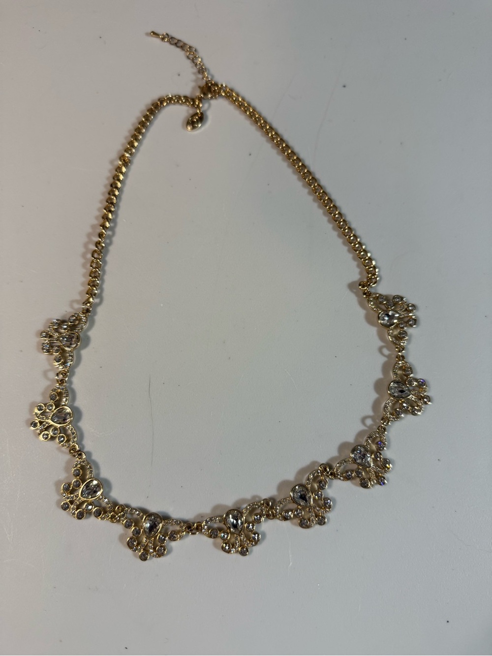 Y2K Vintage Charming Charlie Rhinestone Bib Statement Necklace V11 - Picture 2 of 3